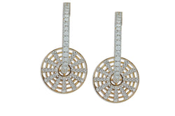 Twist Kaleidoscope Half Hoop Spinning Diamond Earrings