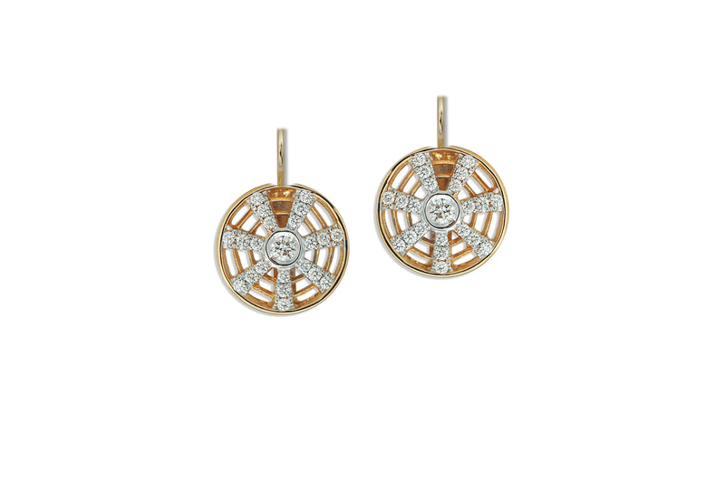 Twist Kaleidoscope Single Diamond Drop Huggie earrings