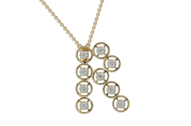 Twist Kaleidoscope Petite Alphabet D Diamond Necklace