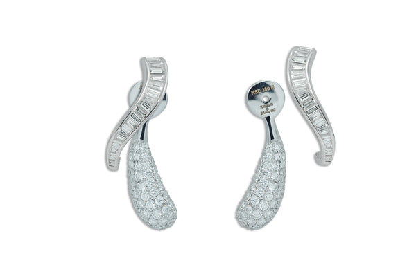 Talay Droplet 2in1 Diamond Earrings in 18K White Gold