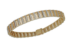 Twist Classic Diamond Cigar Lattice Bracelet set in Yellow Gold