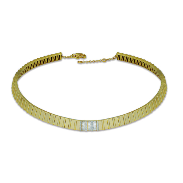 Twist Cigar Band Minimalist Diamond Necklace